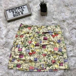 Central Falls | Martini & Mixed Drinks Print Skirt